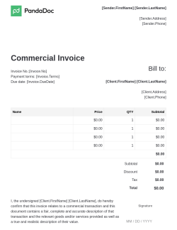 Commercial Invoice Template