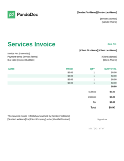 Service Invoice Template