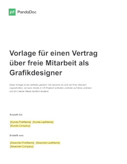 Vorlage für einen Vertrag über freie Mitarbeit als Grafikdesigner