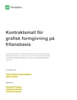 Kontraktsmall för grafisk formgivning på frilansbasis