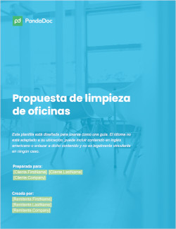 Plantilla de propuesta de limpieza de oficinas