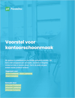 Voorstel voor kantoorschoonmaak