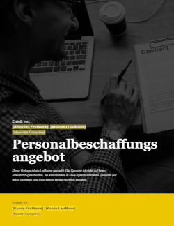 Kostenvoranschlag für Personalbeschaffung