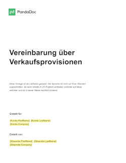 Vereinbarung über Verkaufsprovisionen