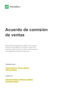 Plantilla de acuerdo de comisión de ventas