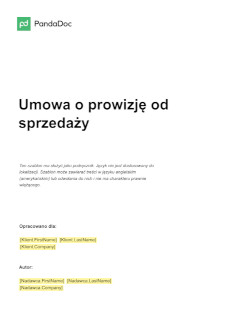 Umowa o prowizję od sprzedaży