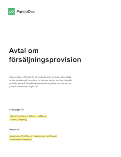 Avtal om försäljningsprovision