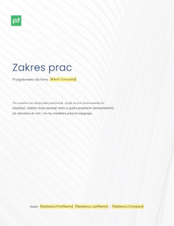 Zakres prac