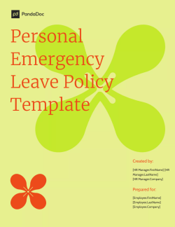 Personal Emergency Leave Policy Template