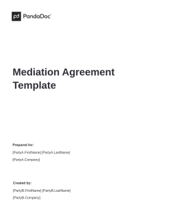 Mediation Agreement Template