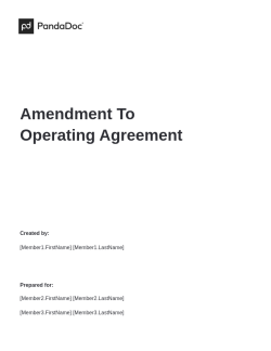 Amendment To Operating Agreement