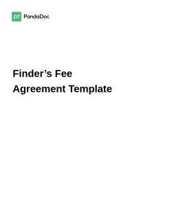 Finder’s Fee Agreement Template