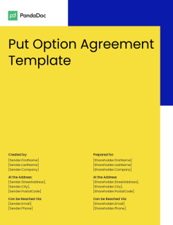 Put Option Agreement Template