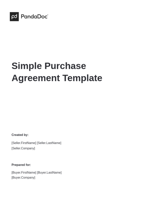 Free Purchase And Sale Agreement Templates | PandaDoc