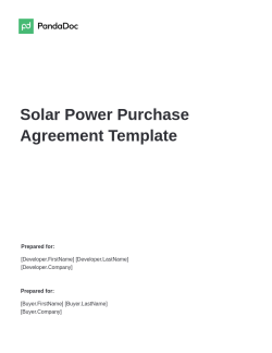 Solar Power Purchase Agreement Template