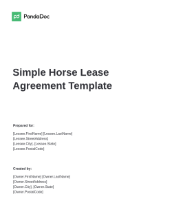 Simple Horse Lease Agreement Template