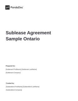 Sublease Agreement Sample Ontario