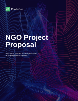 NGO Project Proposal Template