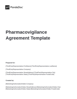 Pharmacovigilance Agreement Template