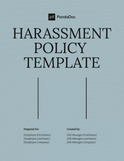 Harassment Policy Template