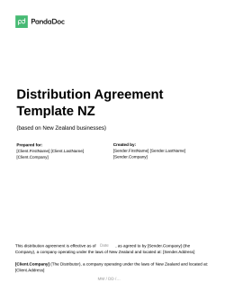Distribution Agreement Template NZ