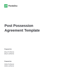 Post Possession Agreement Template