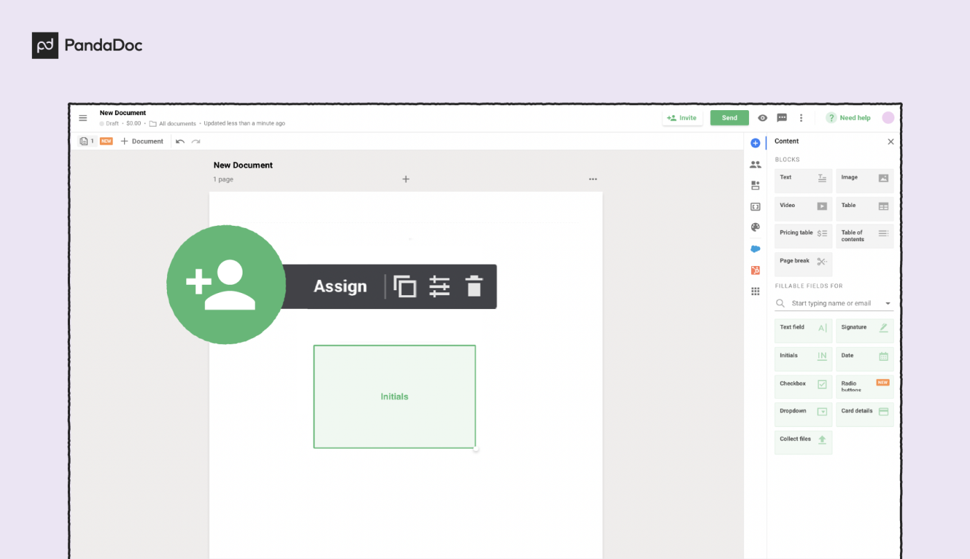 Assign a recipient
