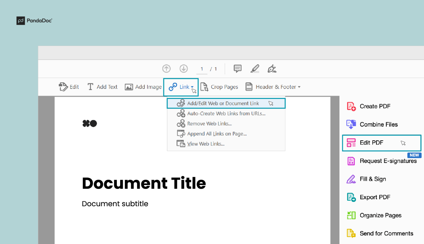 how to add link to text in adobe acrobat