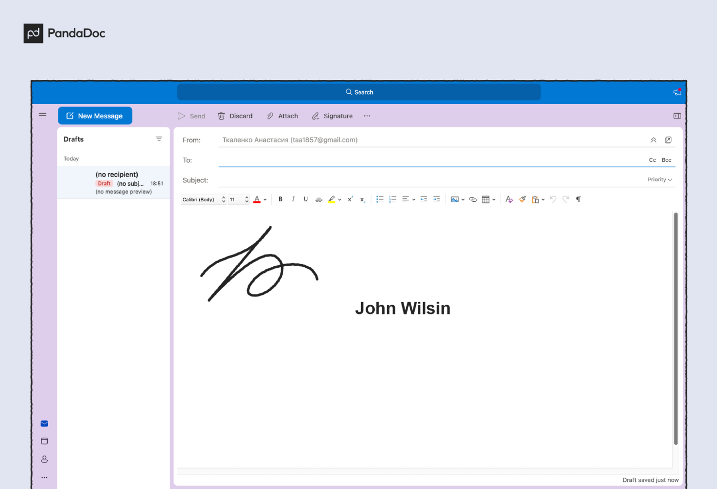 Choose the default signature for your email