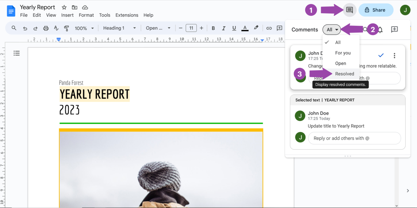 How To See Resolved Comments In Google Docs