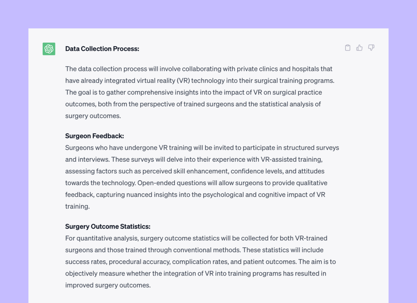 ChatGPT data collection and analysis section