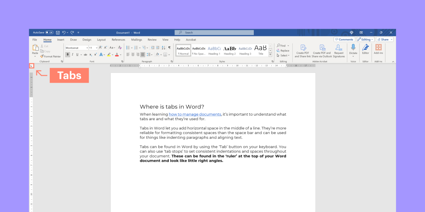 How to Insert Tabs in Word