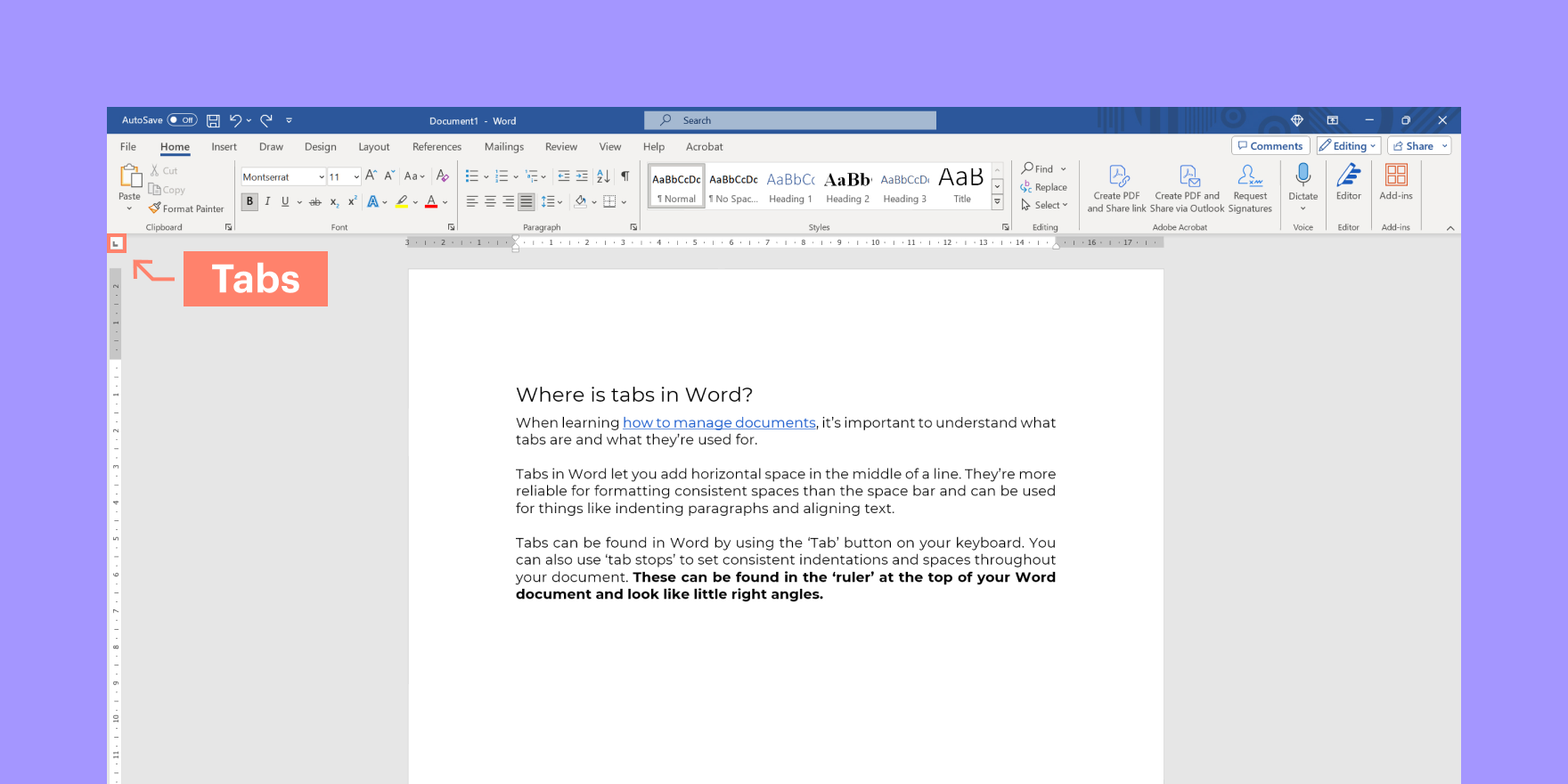 How to Insert Tabs in Word