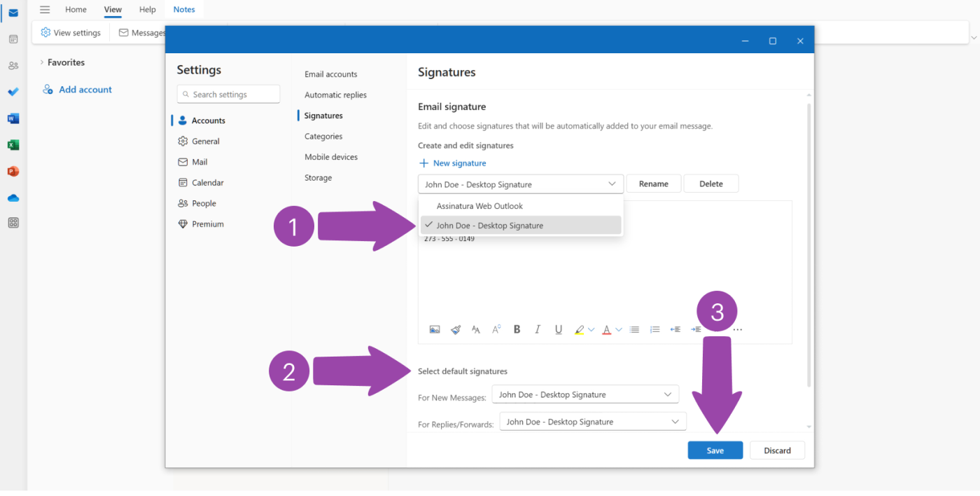 How do I sync my Outlook signature to my mobile device?