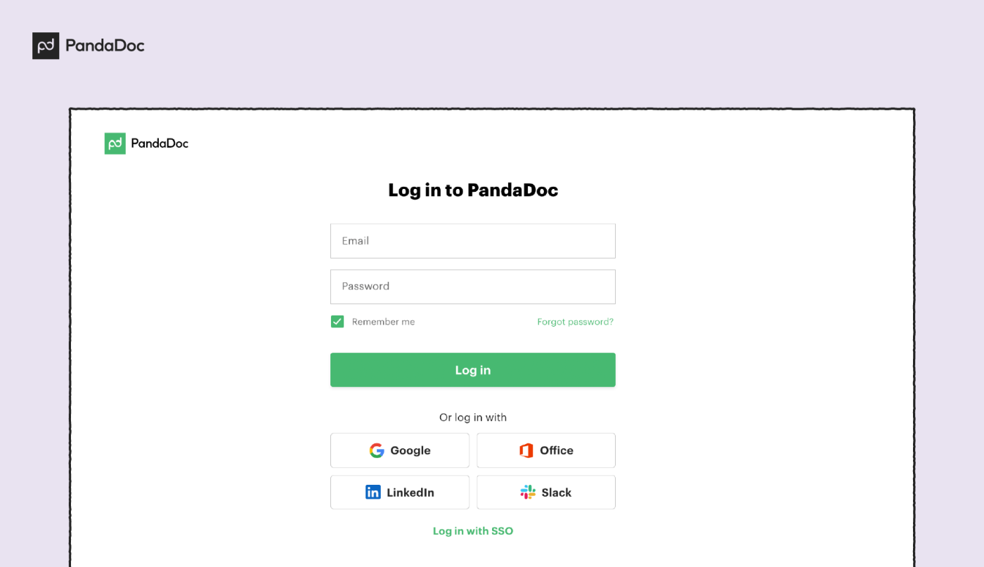 Log into PandaDoc