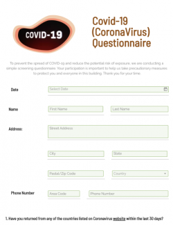 Covid-19 (CoronaVirus) Questionnaire
