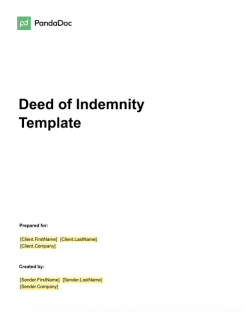 Deed of Indemnity Template