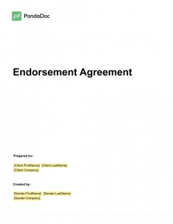 Endorsement Agreement Template