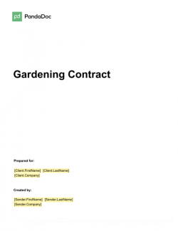 Gardening Contract Template