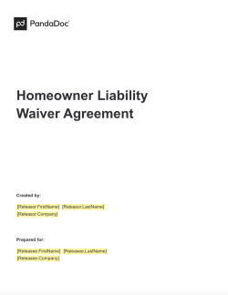 Homeowner Liability Waiver Agreement