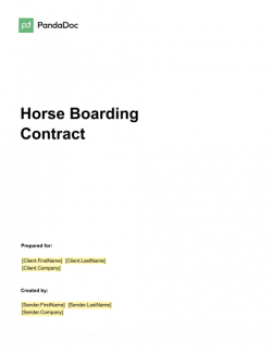 Horse Boarding Contract Template