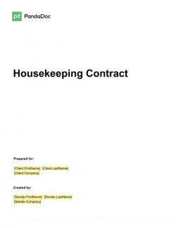 Housekeeping Contract Template