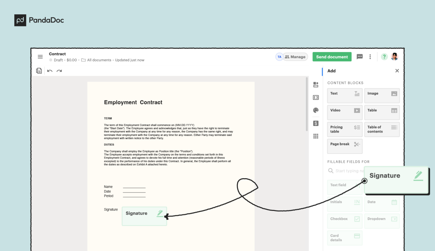 How to add an eSignature to a Word document using PandaDoc 