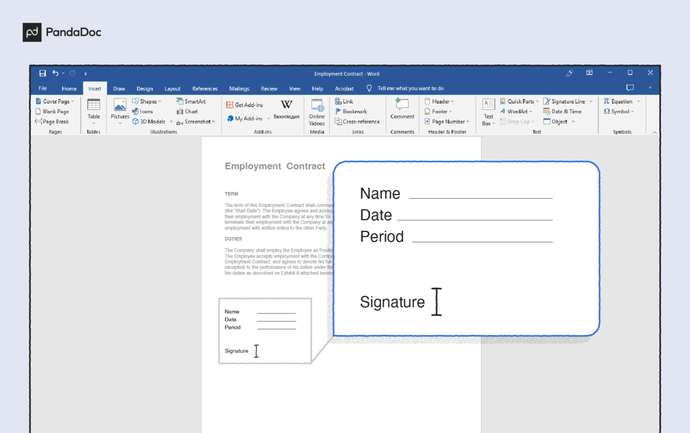 How to add an electronic signature to a Word document