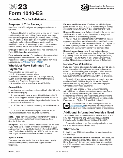 IRS Form 1040-ES - Create and Fill Online