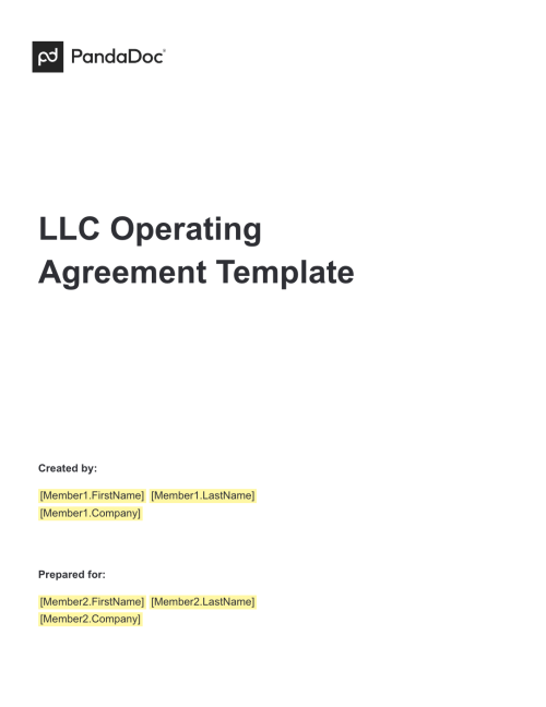 Operating Agreement Templates, Free llc Document Samples - PandaDoc