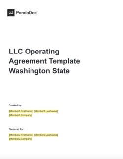 LLC Operating Agreement Template Washington State