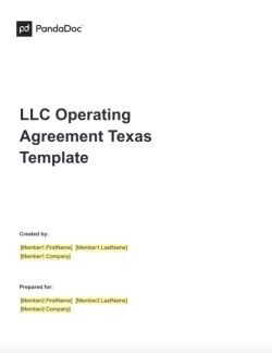 LLC Operating Agreement Texas Template