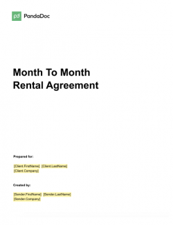 Month-To-Month Rental Agreement Template