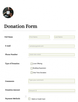 Online Donation Form Template